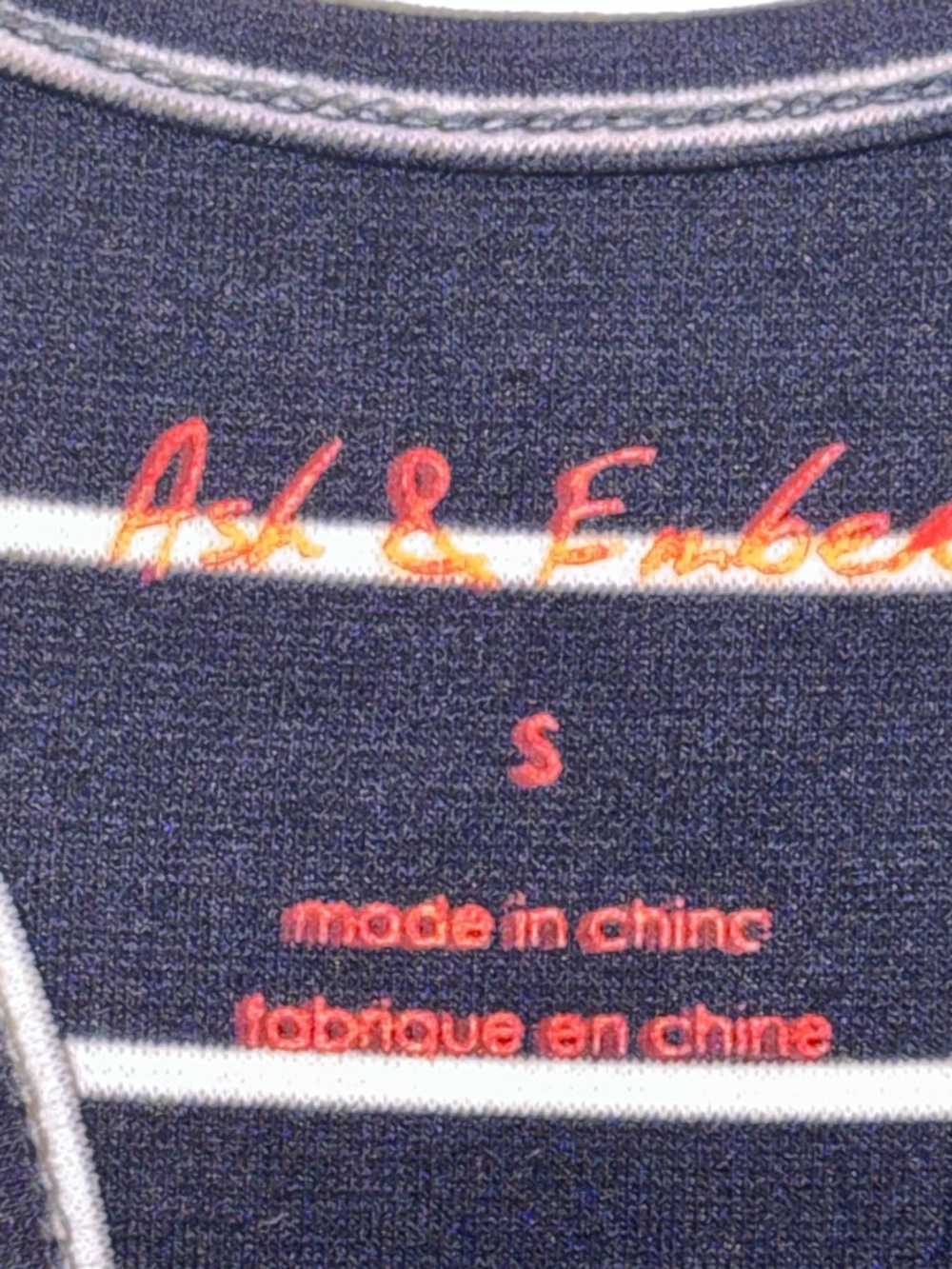 Anthropologie Ash & Ember Striped Bodysuit Navy White Henley Sz.S NWOT - Picture 6 of 10